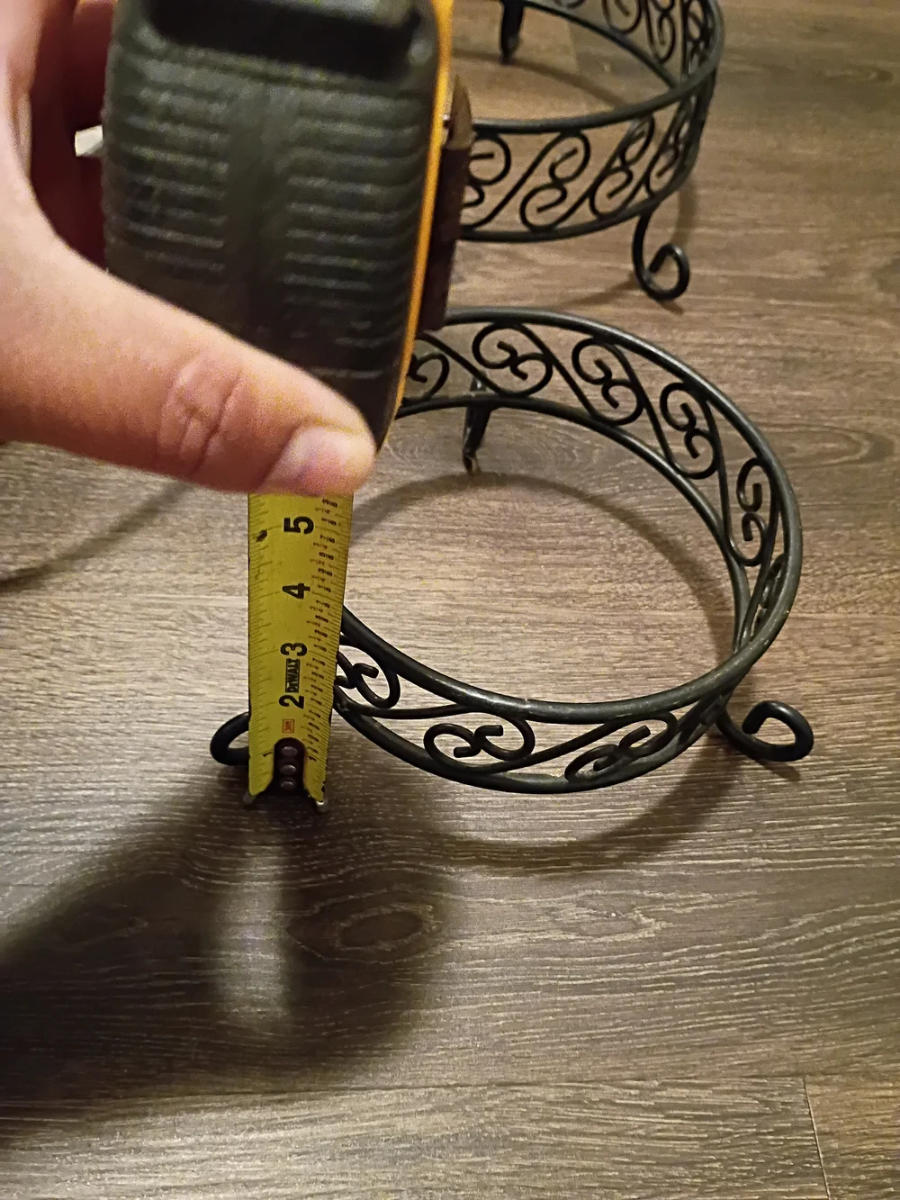 Set of 3 Decorative Metal Plant Stands - Black Scrollwork